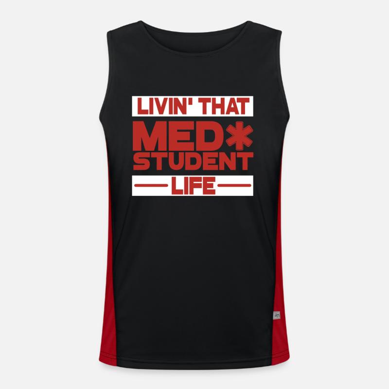 Estudiante de medicina Camiseta funcional de tirantes en contraste para hombre 