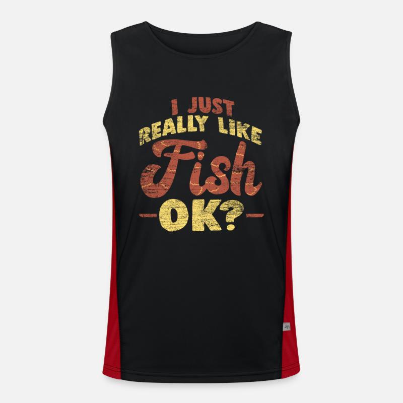 Fishing fish Men's Functional Contrast Tank Top 