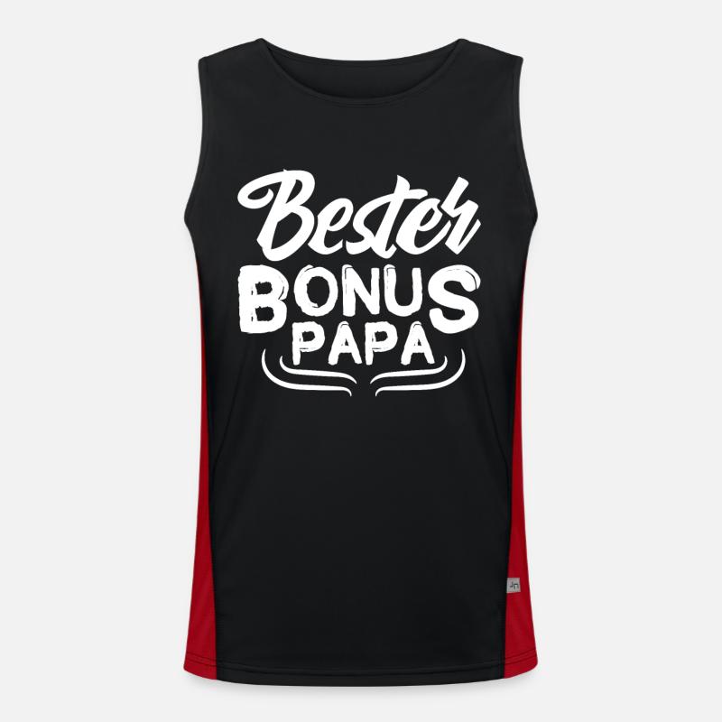 Bonuspapa Bester Stiefvater Funktionelles Kontrast-Tank Top für Männer 