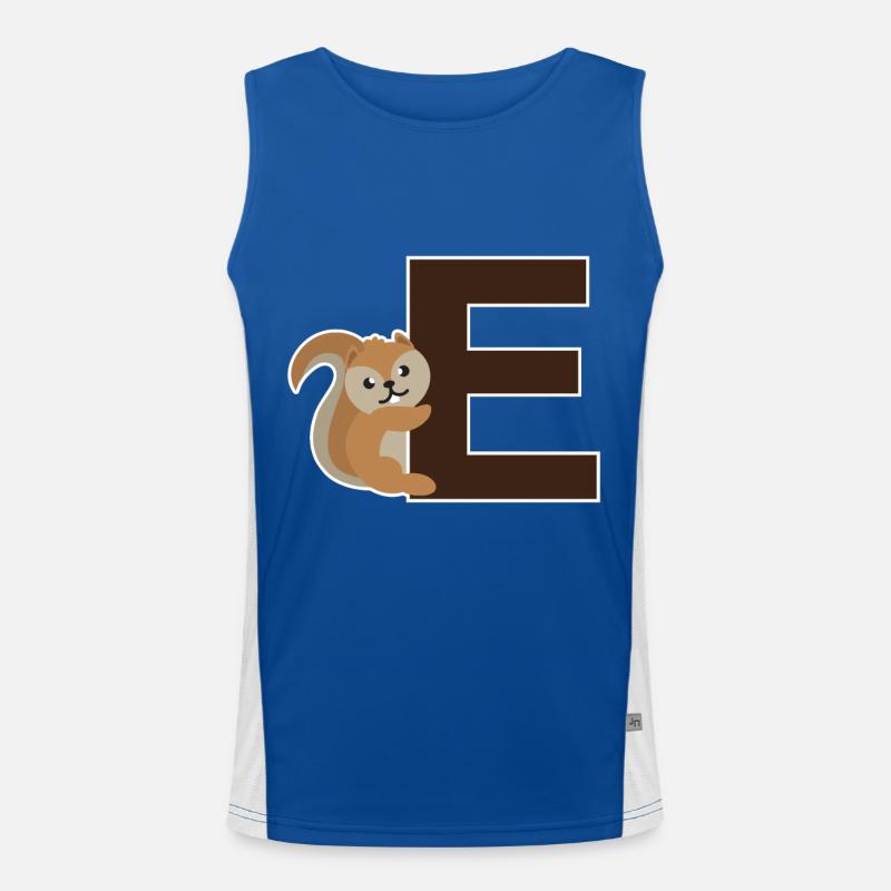 Ein E wie das Eichhörnchen das an dem E hängt Funktionelles Kontrast-Tank Top für Männer 