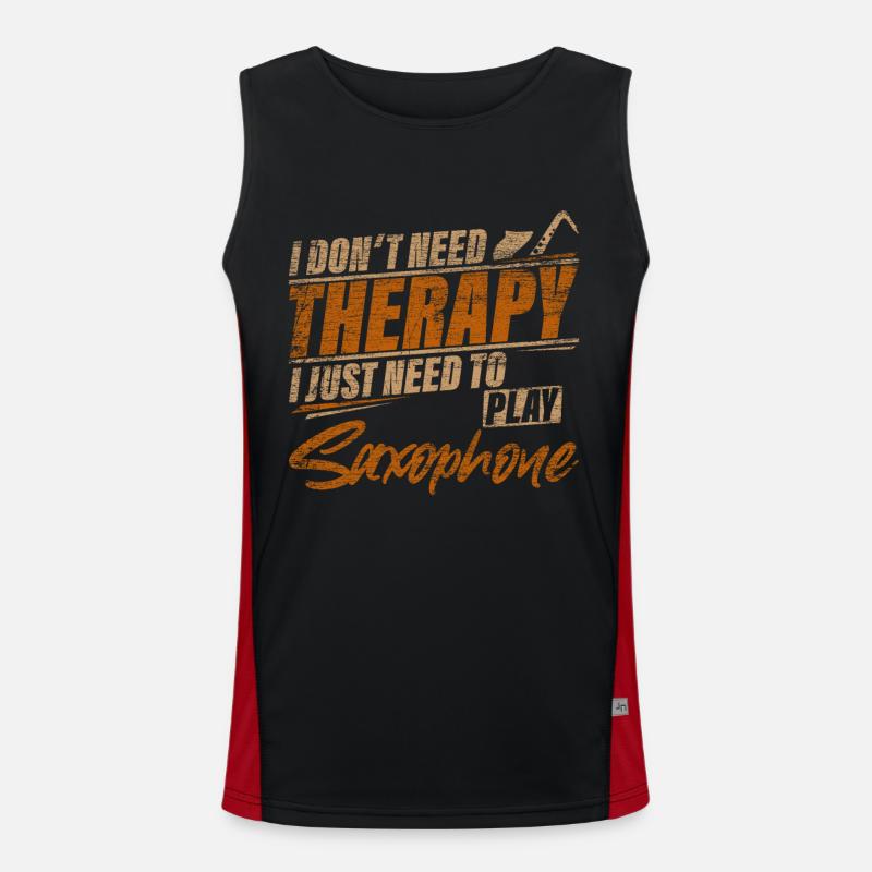 Saxophon Funktionelles Kontrast-Tank Top für Männer 