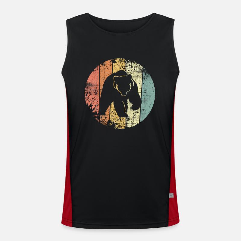 Retro bear Men's Functional Contrast Tank Top 