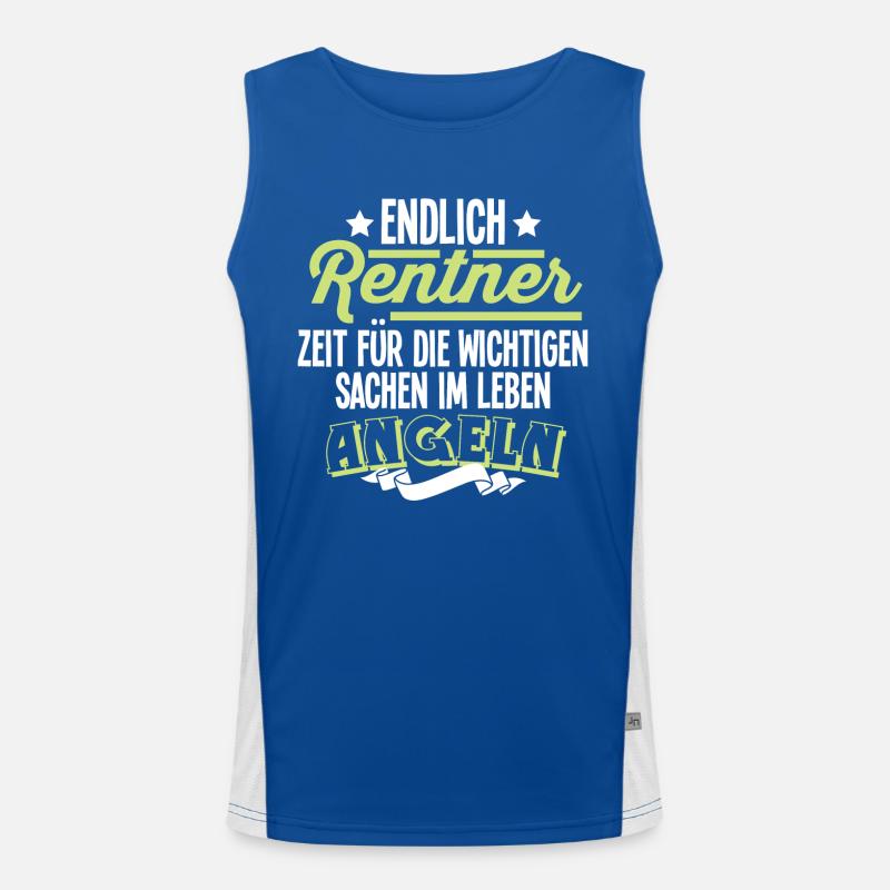 Rentner Angeln Funktionelles Kontrast-Tank Top für Männer 