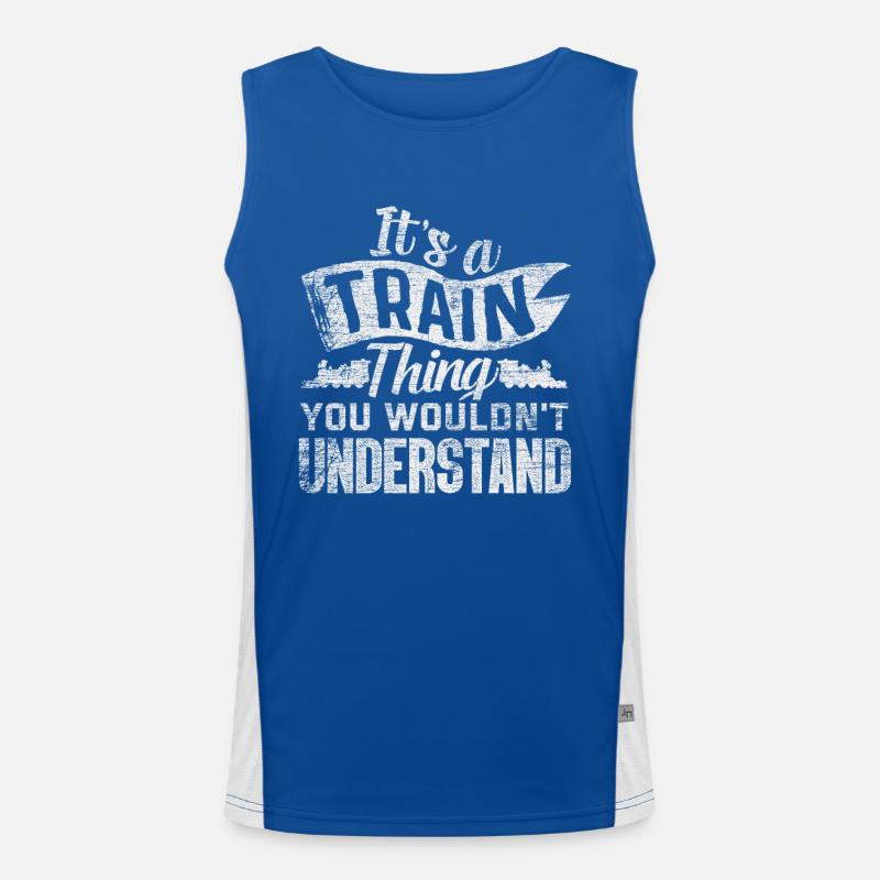 Züge Eisenbahn Funktionelles Kontrast-Tank Top für Männer 