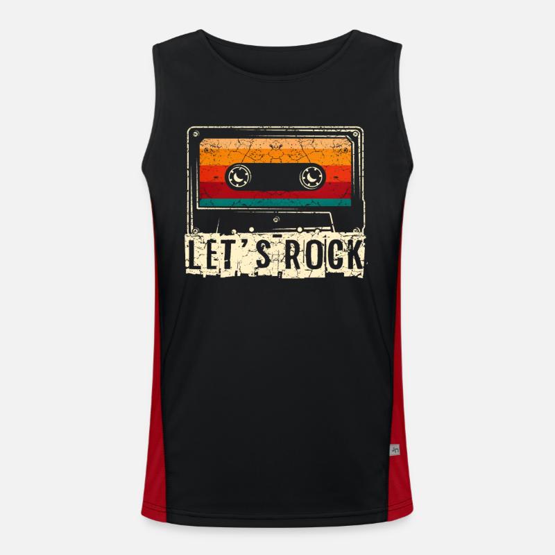 Rock and Roll Retro Rock n Roll music gift Men's Functional Contrast Tank Top 