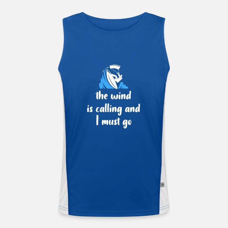 Der Wind ruft, und ich muss gehen - Kitesurfing Funktionelles Kontrast-Tank Top für Männer 
