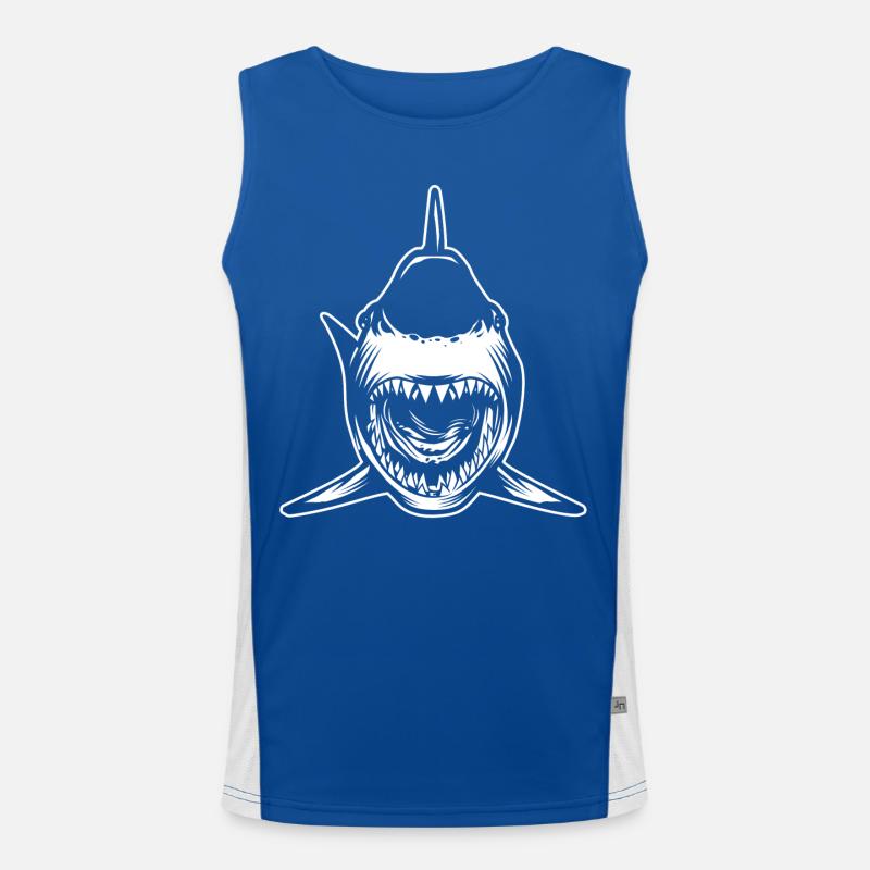 Open mouth shark Men's Functional Contrast Tank Top 