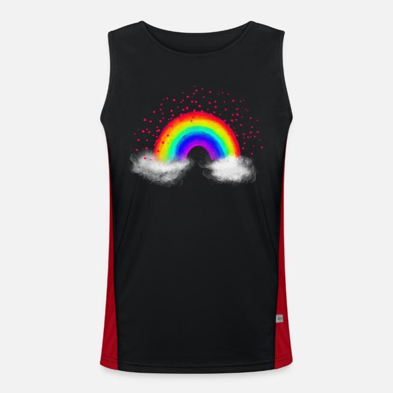 Rainbow clouds Men's Functional Contrast Tank Top 