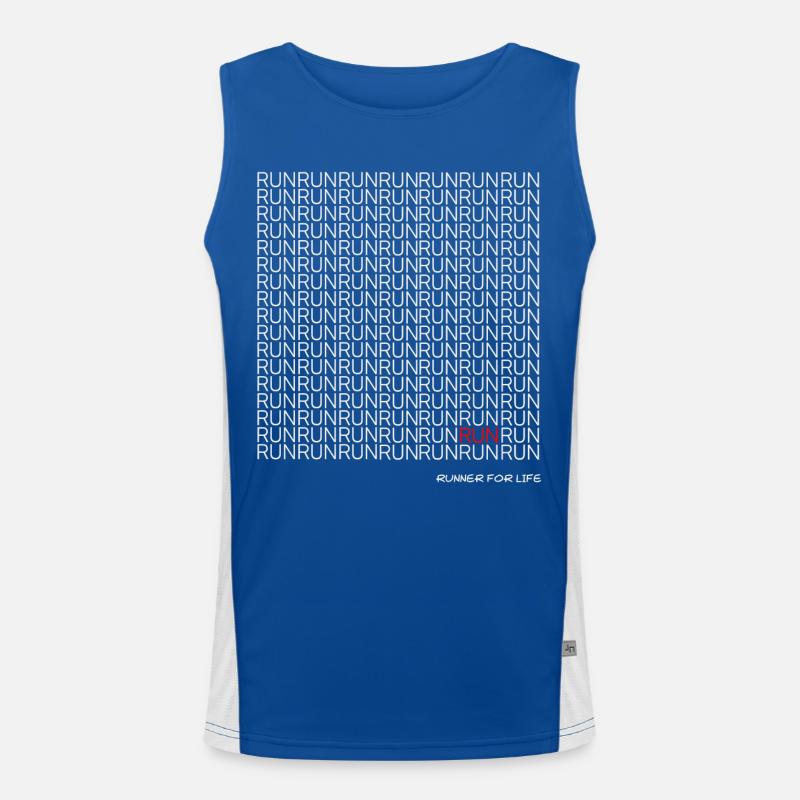 Run Run Run pattern with red accent Men's Functional Contrast Tank Top 