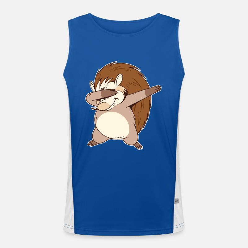 Dabbing Igel Funktionelles Kontrast-Tank Top für Männer 