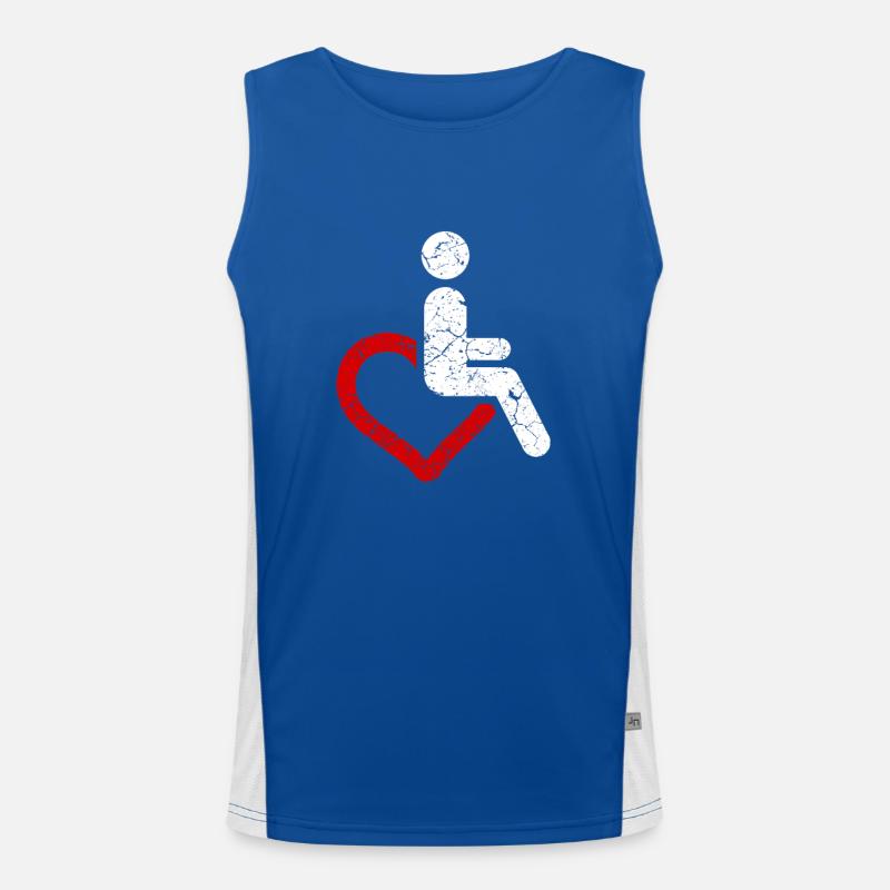 Rollstuhl Humor Behinderung Handicap Geschenk Funktionelles Kontrast-Tank Top für Männer 