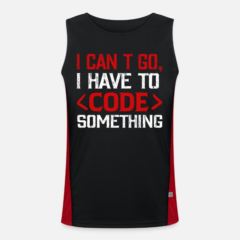 Programmierer , Nerd , Computer Code - Funktionelles Kontrast-Tank Top für Männer  - Schwarz/Rot