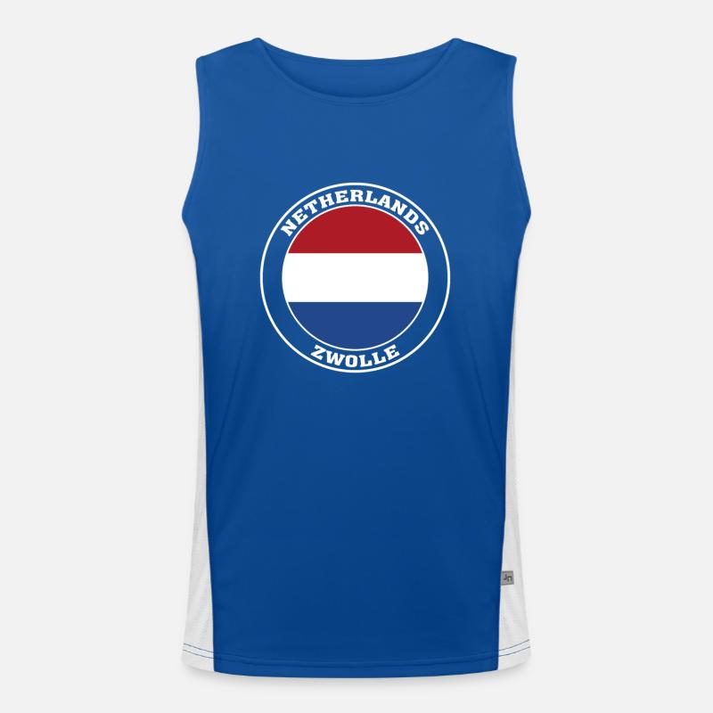 Drapeau Zwolle Pays-Bas Zwolle Hollande Débardeur respirant contrasté Homme 