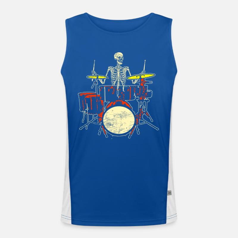 Squelette batteur batteurs batteurs Halloween Débardeur respirant contrasté Homme 