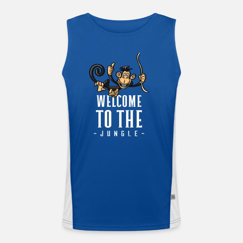 Jungle Monkey Welcome Design Men's Functional Contrast Tank Top 
