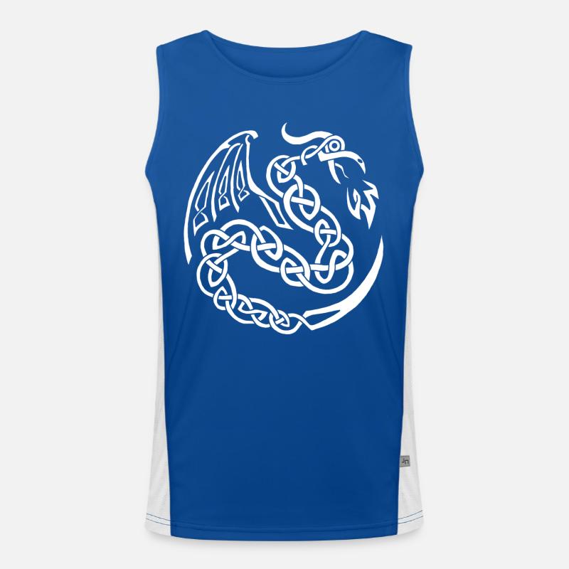 Dragon celte blanc Débardeur respirant contrasté Homme 