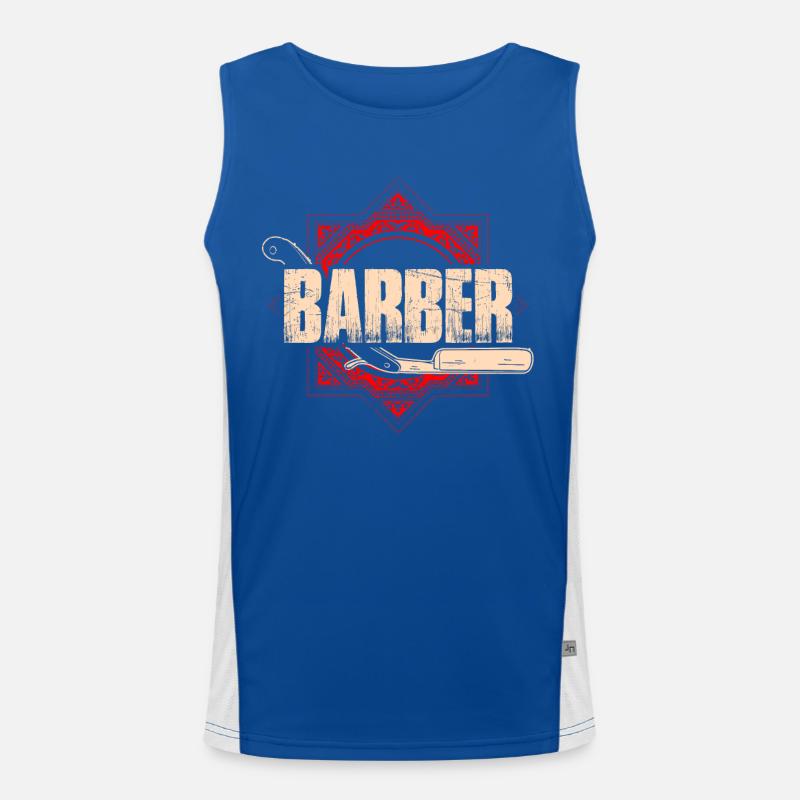 Barber Beruf Bart Bartträger Bartpflege Frisör Funktionelles Kontrast-Tank Top für Männer 