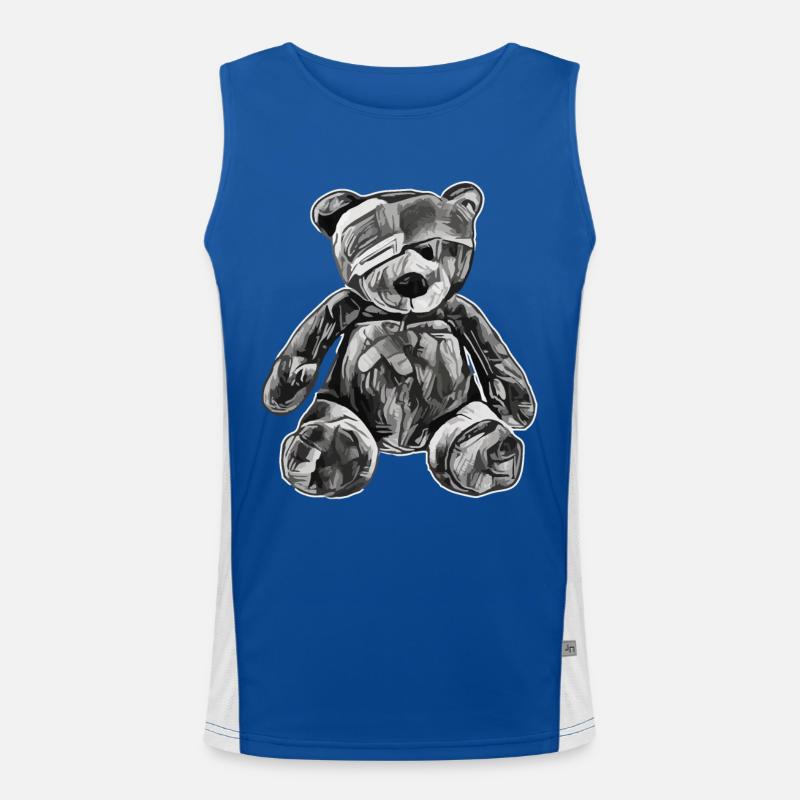 Ours en peluche jouet avec cache-oeil Débardeur respirant contrasté Homme 