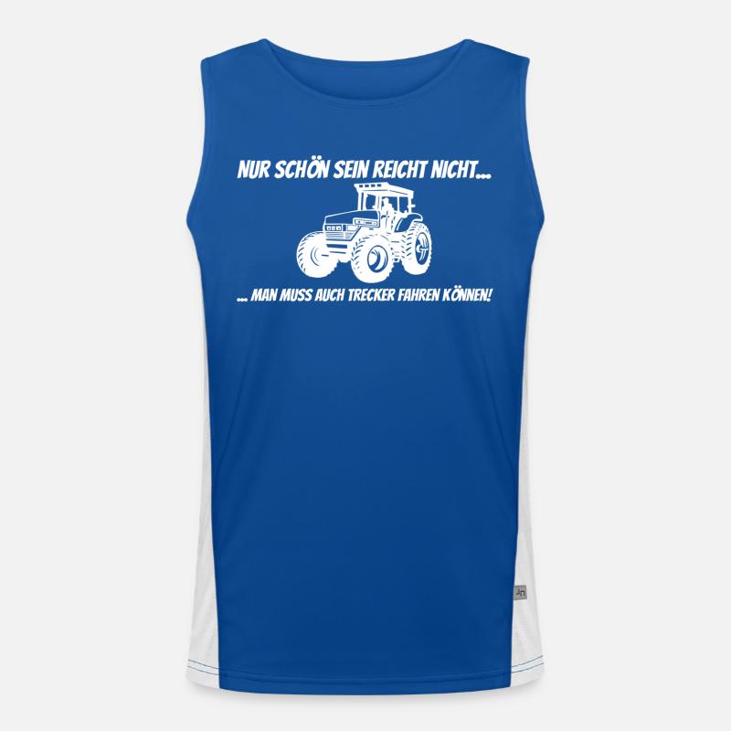 Landwirt Traktor - Statement - Spruch - Geschenk Funktionelles Kontrast-Tank Top für Männer 
