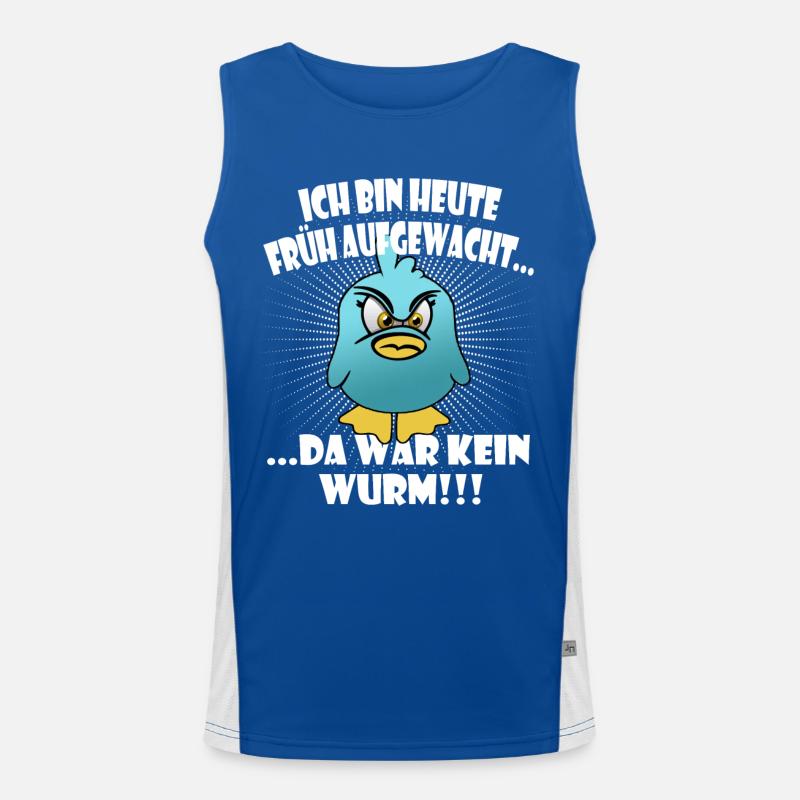 Lustiger "Der frühe Vogel" Spruch Funktionelles Kontrast-Tank Top für Männer 