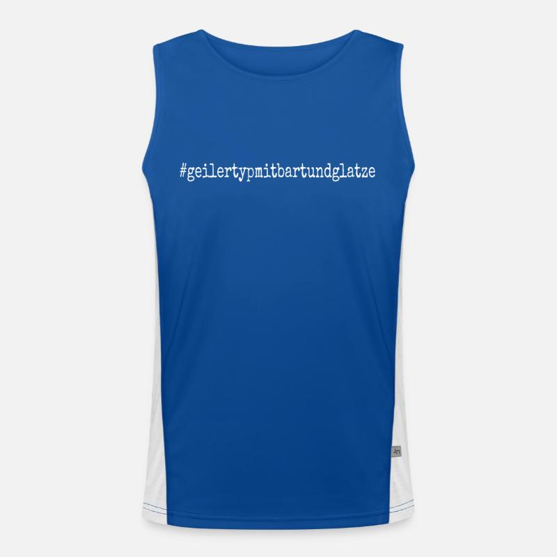 Geiler Typ Mit Bart & Glatze Glatzkopf Bartträger Funktionelles Kontrast-Tank Top für Männer 