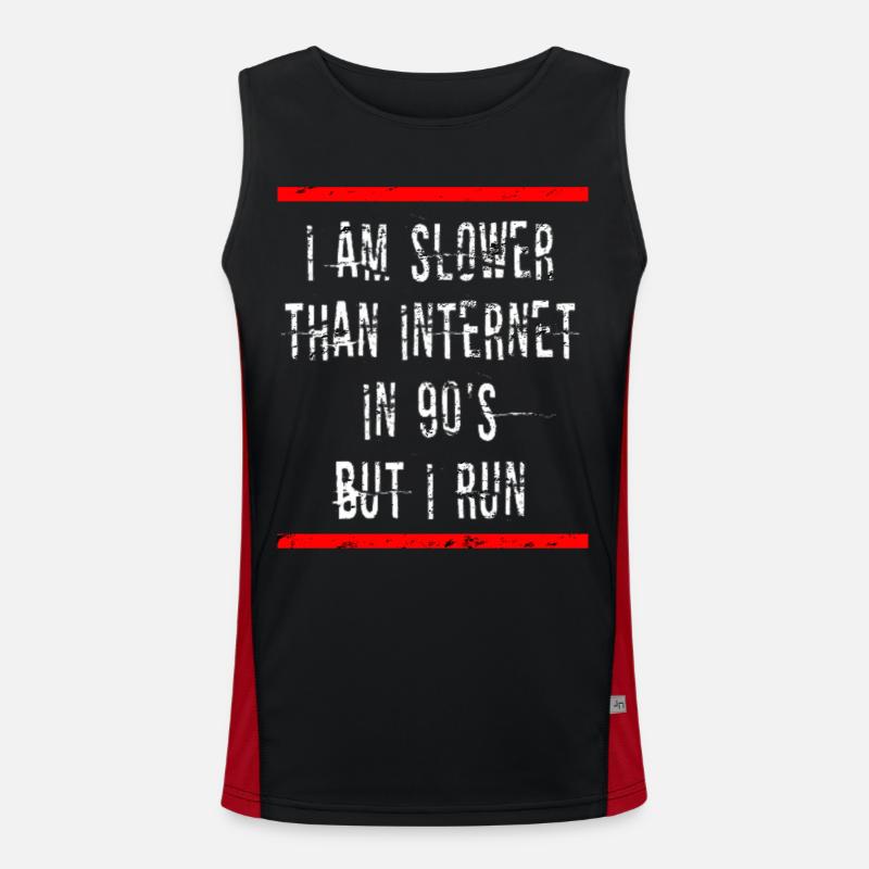 Slow Runner Running Run Gift - Men's Functional Contrast Tank Top  - black/red