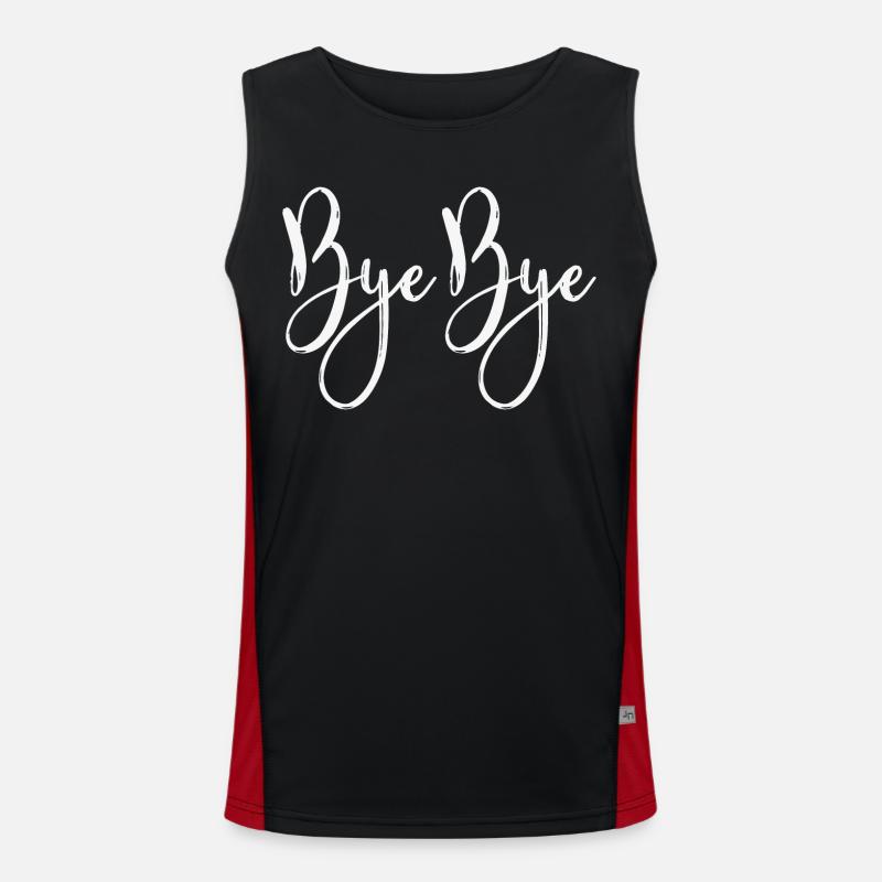 bye bye - Men's Functional Contrast Tank Top  - black/red