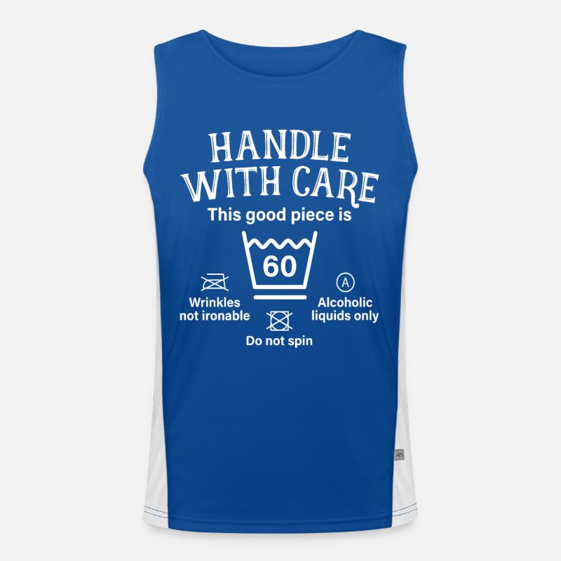 Handle With Care 60 Geschenk 60. Geburtstag Funktionelles Kontrast-Tank Top für Männer 