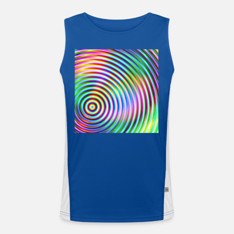 Colored rounds 3d Men's Functional Contrast Tank Top 