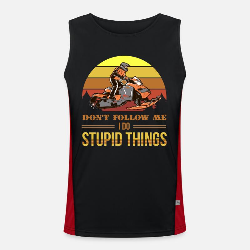 snowmobile, snowmobile snowmobiling, Men's Functional Contrast Tank Top 