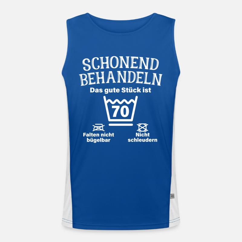 Schonend Behandeln Siebzig Geschenk 70. Geburtstag Funktionelles Kontrast-Tank Top für Männer 