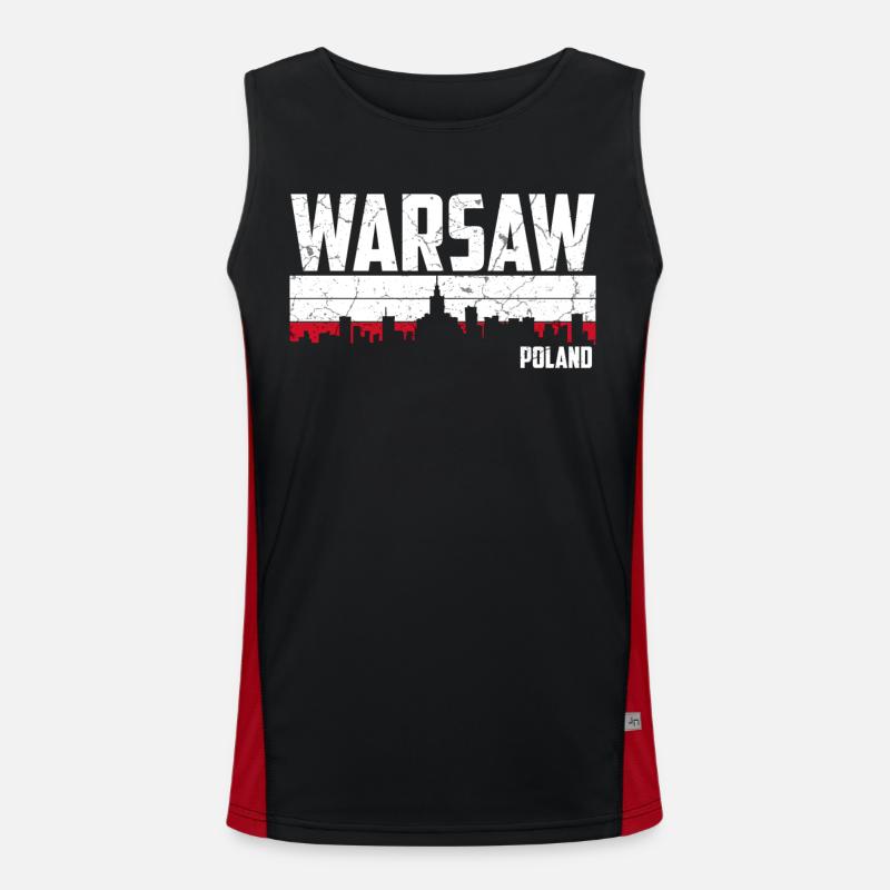 Varsovie Skyline Pologne Débardeur respirant contrasté Homme 