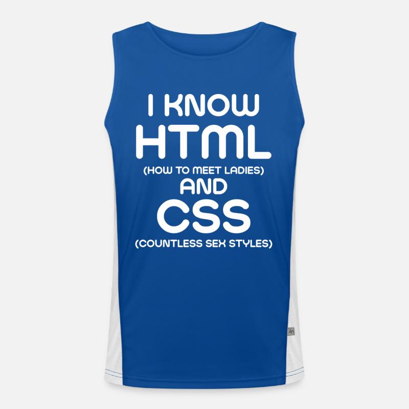 Ich kenne HTML und CSS Funktionelles Kontrast-Tank Top für Männer 