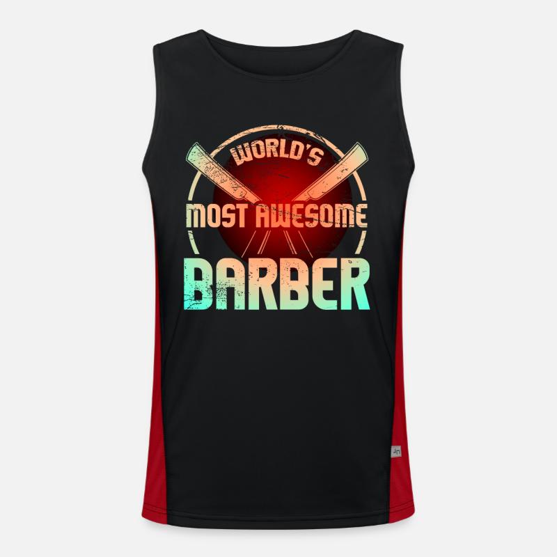 Barber Vintage Funktionelles Kontrast-Tank Top für Männer 