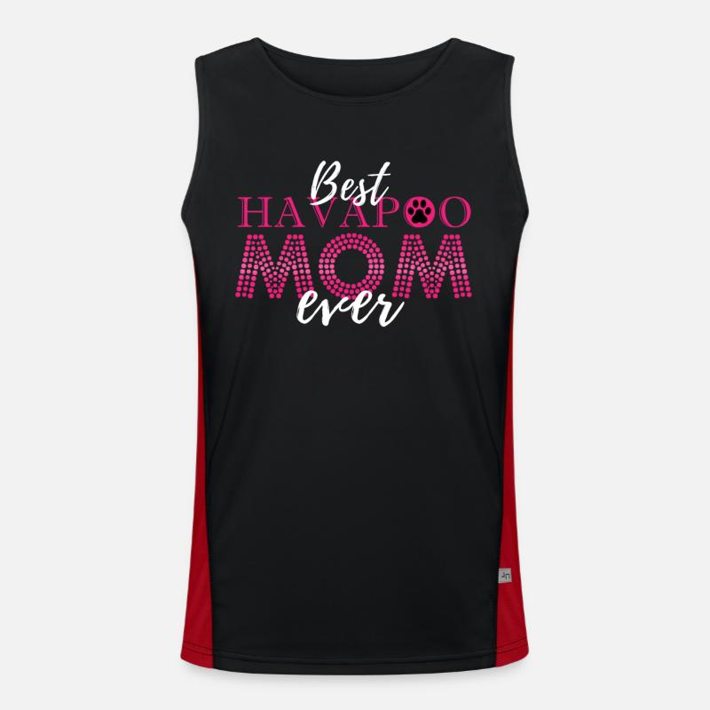 havapoo, havapoo havapoo ciel, mélange de caniche, Débardeur respirant contrasté Homme 