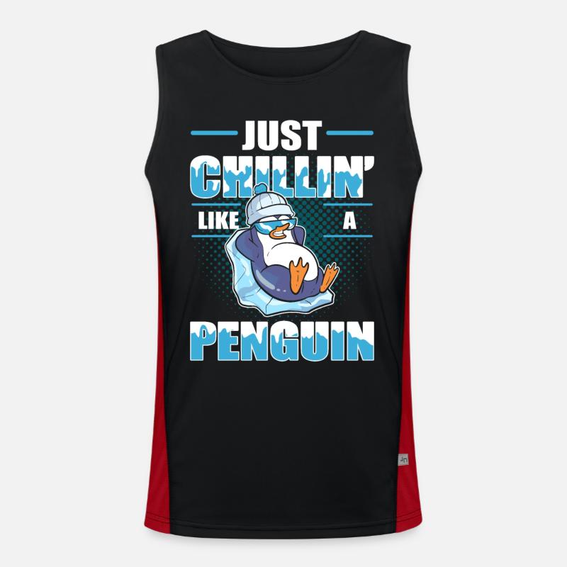 Juste chillin comme un pingouin de l’Antarctique de refroidissement Débardeur respirant contrasté Homme 