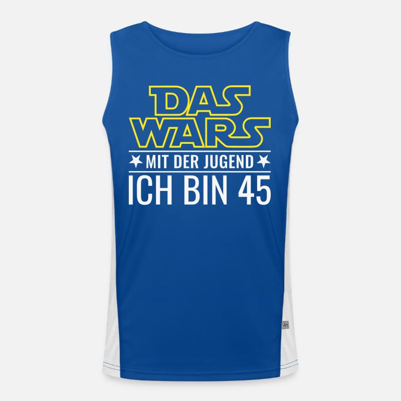 45. Geburtstag Das wars mit der Jugend Ich bin 45 Funktionelles Kontrast-Tank Top für Männer 