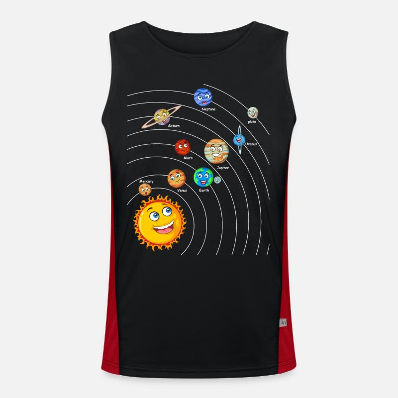 Sonnensystem Funktionelles Kontrast-Tank Top für Männer 