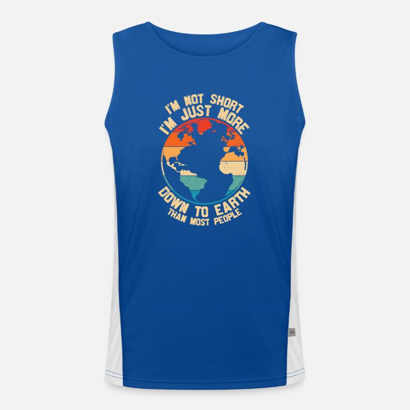 Im Not Short Im Just More Down To Earth Men's Functional Contrast Tank Top 