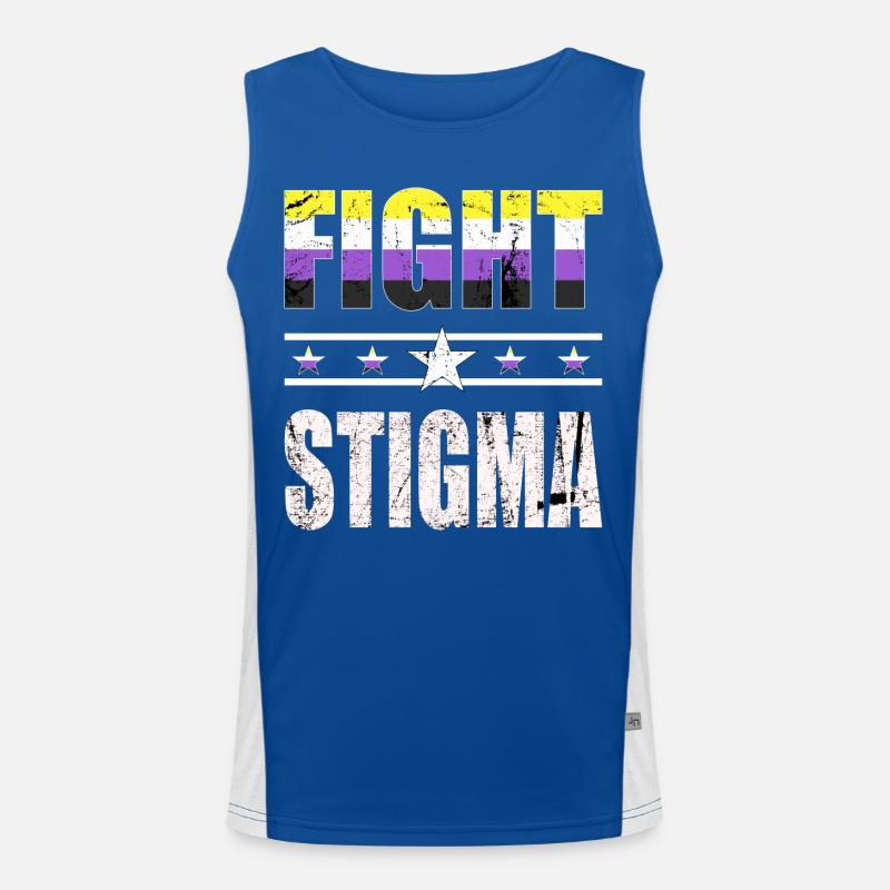 Fight Stigma - LGBTQ - Non-Binary Men's Functional Contrast Tank Top 
