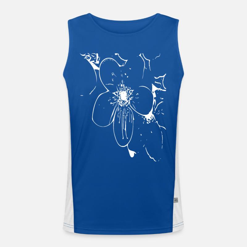 Abstract Flower / Line / Pattern / Nature / White Men's Functional Contrast Tank Top 