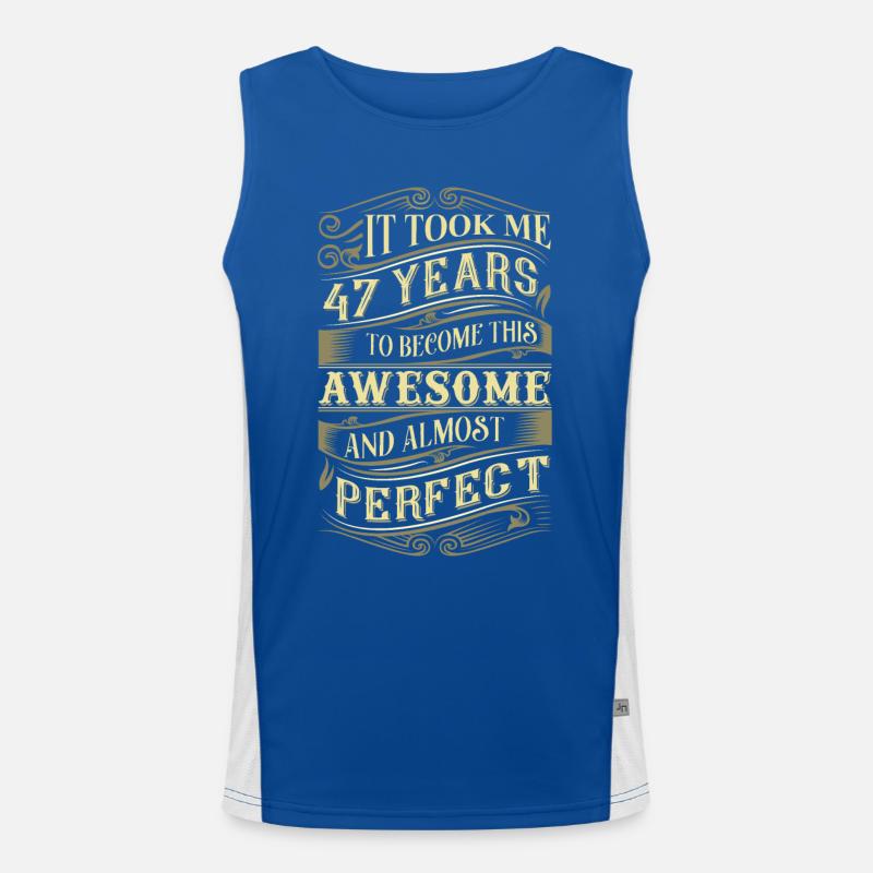 47. Geburtstag Funktionelles Kontrast-Tank Top für Männer 