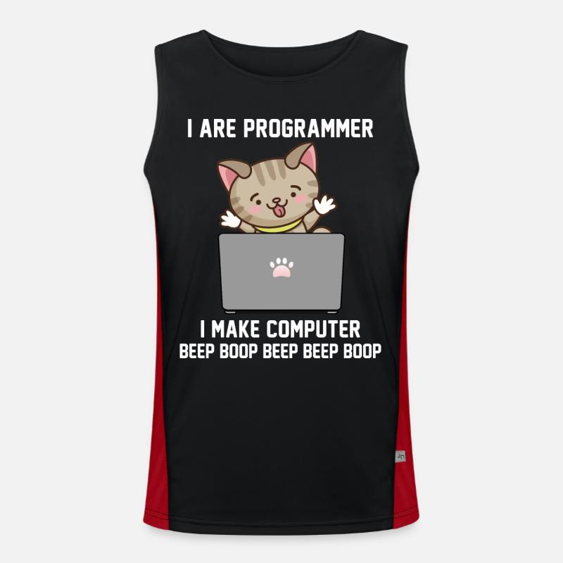 Programmer - Men's Functional Contrast Tank Top  - black/red