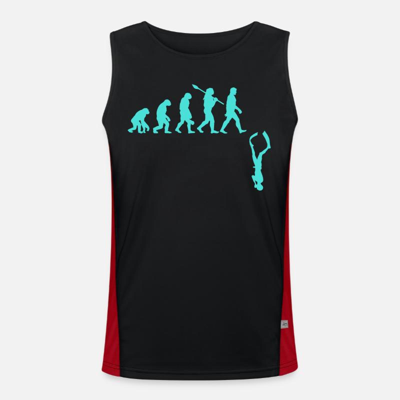 Freediving Evolution - Men's Functional Contrast Tank Top  - black/red