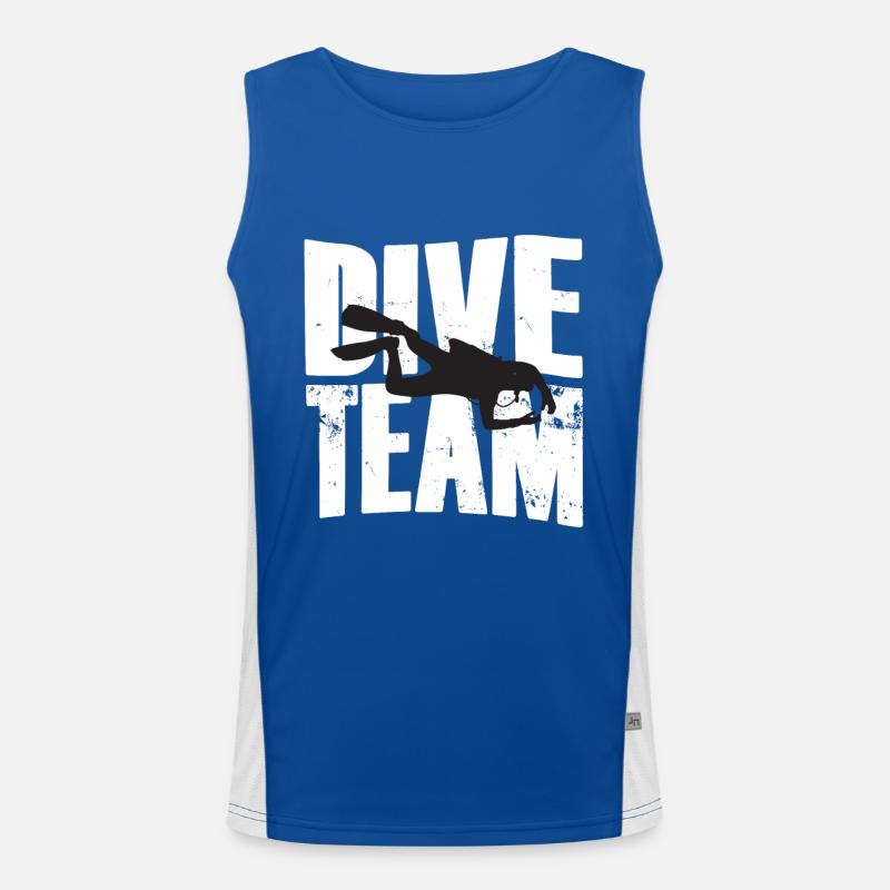Dive Team Taucher Silhouette Funktionelles Kontrast-Tank Top für Männer 