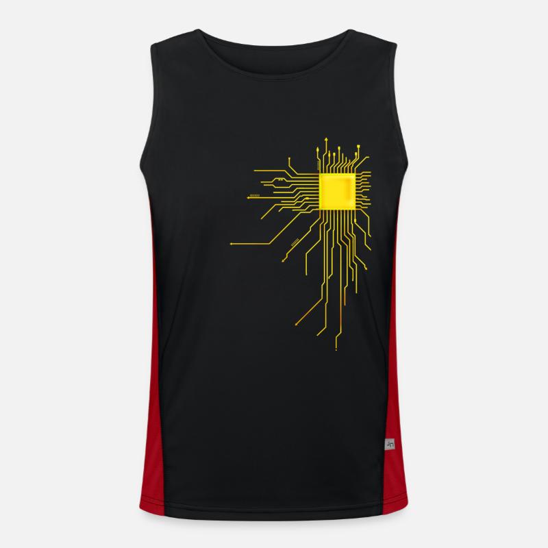 platine Core cpu Computer Nerd Programmer admin Men's Functional Contrast Tank Top 