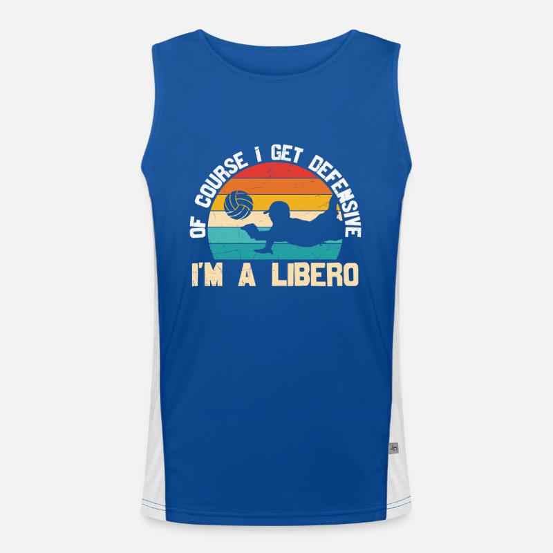 Ich bin ein Libero Natürlich werde ich defensiv Funktionelles Kontrast-Tank Top für Männer 