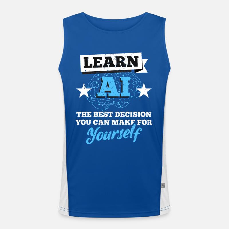 Roboter AI Software Entwickler Computer Nerd Geeks Funktionelles Kontrast-Tank Top für Männer 
