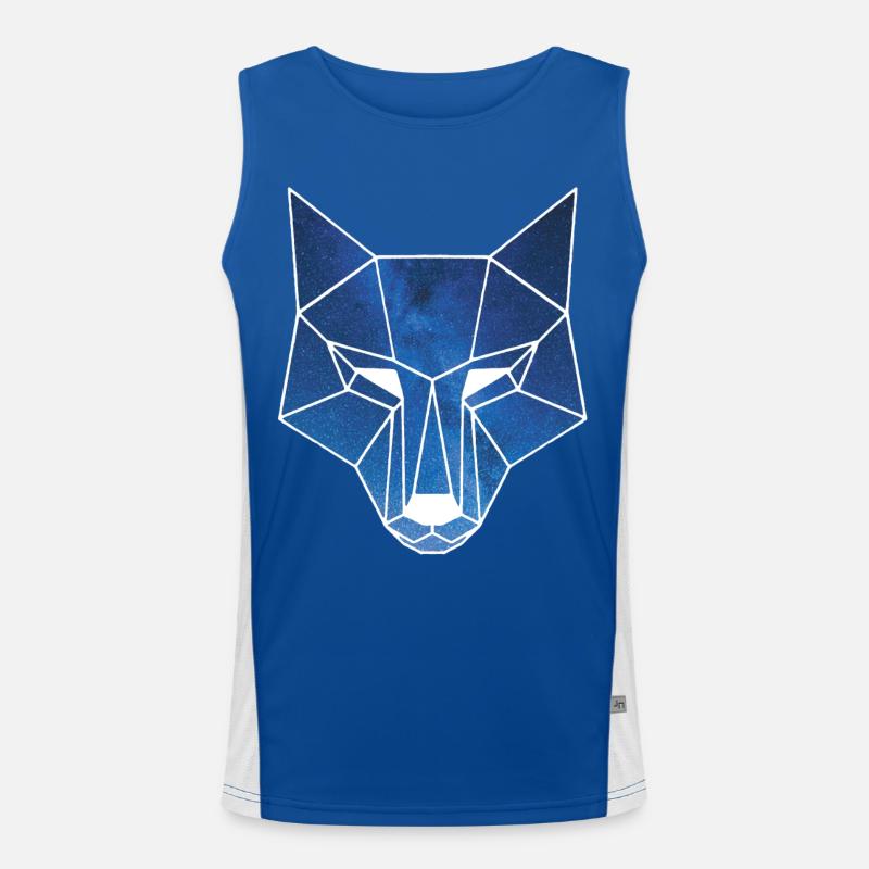 White wolf and starry sky Men's Functional Contrast Tank Top 
