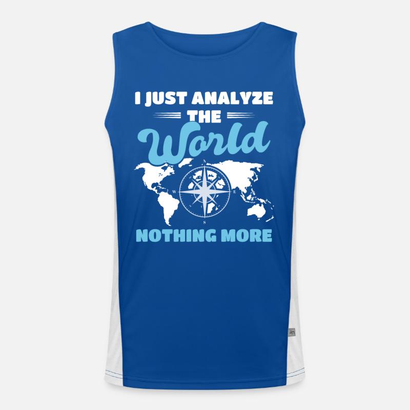 Map Map Plan Cartography Men's Functional Contrast Tank Top 